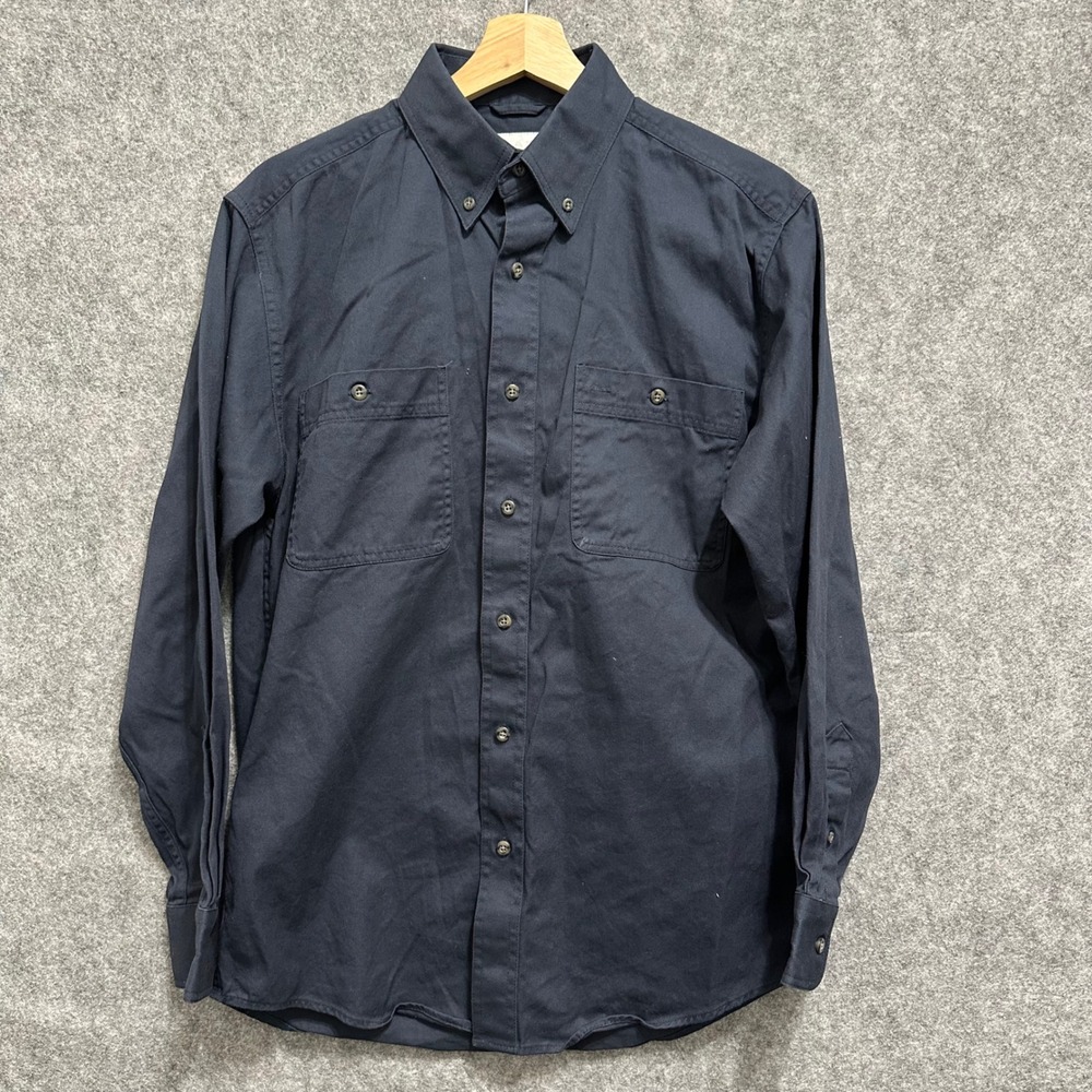 WearGuard‎ Work Shirt Mens Small Navy Blue Cotton Button Down Style 1383 Twill